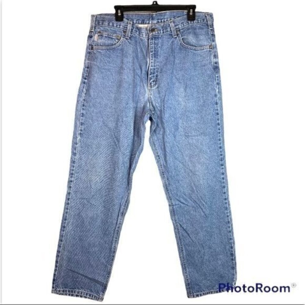 Carhartt mens size 38x32 relaxed fit blue jean